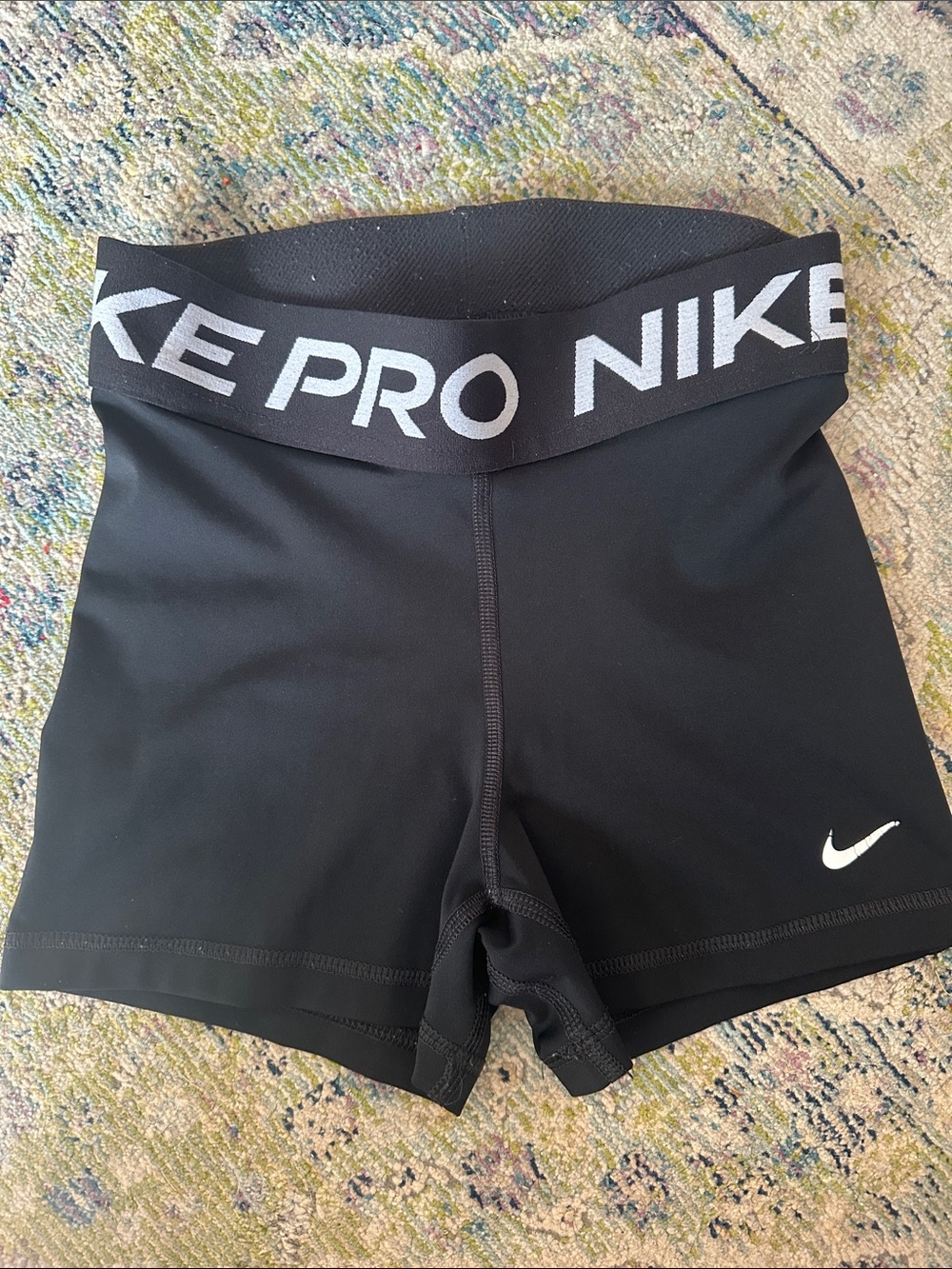 Nike Black Pro High-Waist Bike Shorts with Branded Waistband